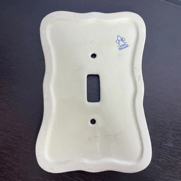Lot VB Athena Vintage Porcelain Double Light Switch Cover Plate, Outlet, Single - Picture 7 of 7